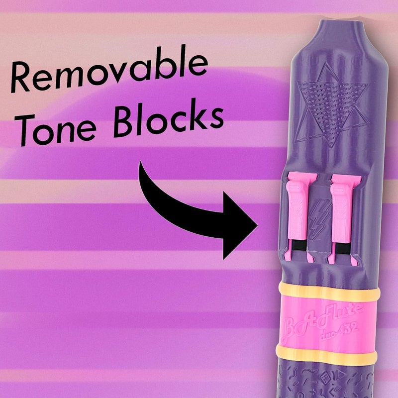 BáFlute BaFlute Native American Style Drone Flute, Key of A 432hz, Double Chamber Drone Flute, 3D Printed, 90's Vibe (Purple) - Image 3